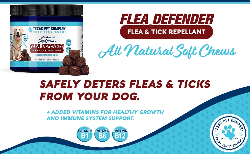 Texas Pet Company Flea Defender Flea and Tick Prevention Soft Chews Header