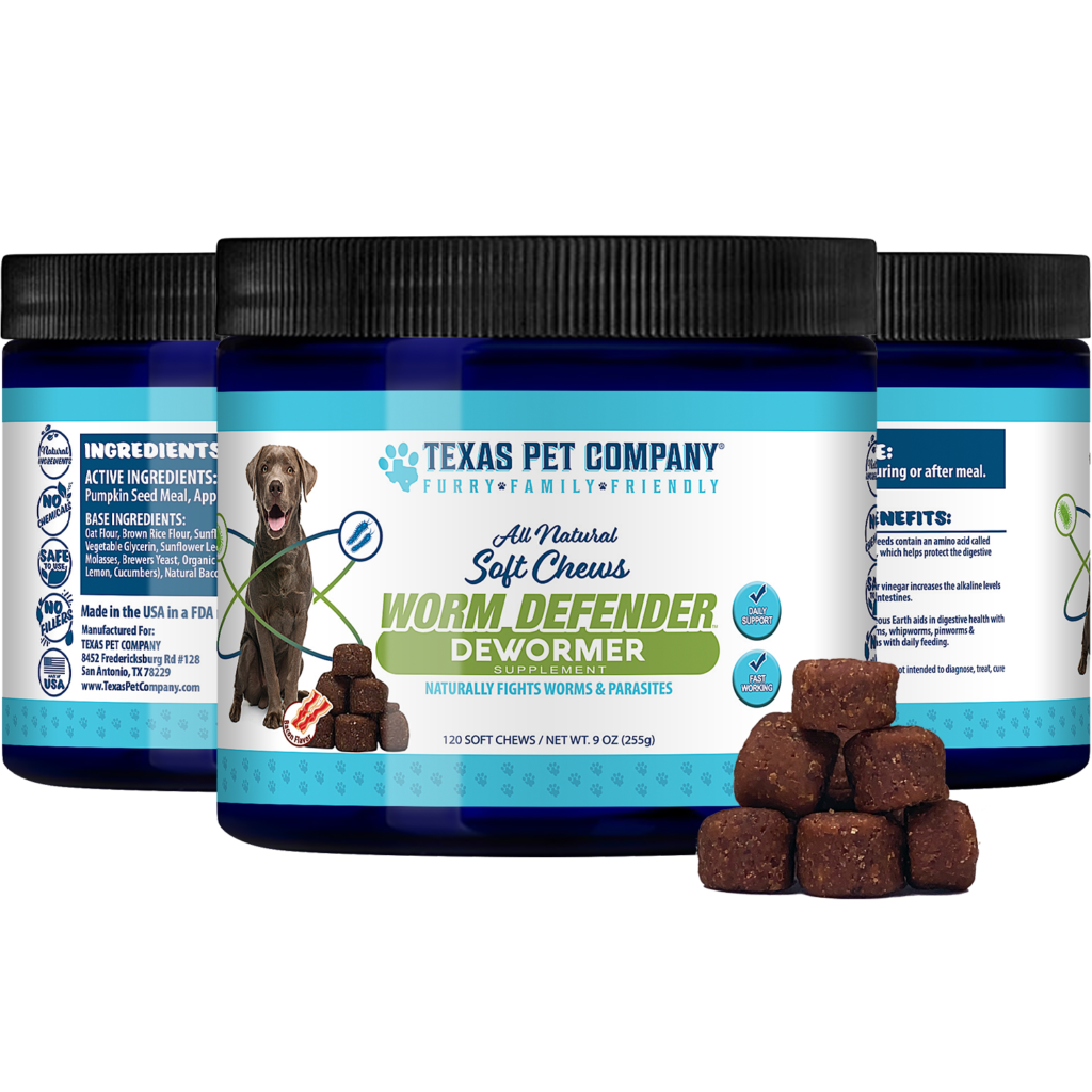 Texas Pet Company Worm Defender Dog Treat Supplement 3 View Pyramid Wormer Dewormer