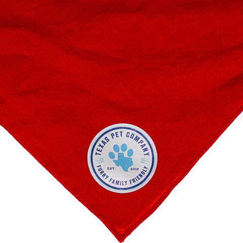 Texas Pet Company Official Brand Seal Logo Dog Bandana RED