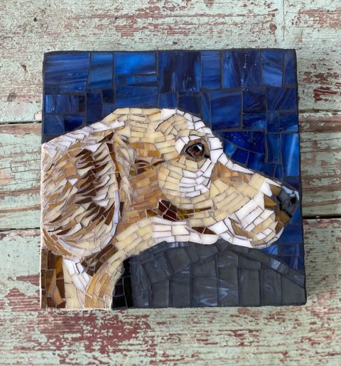 Dog Mosaic 8x8 Custom Hand Made