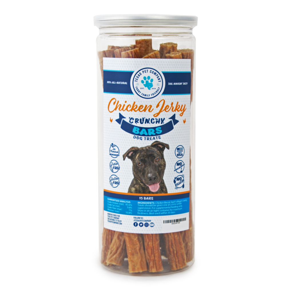 Chicken Jerky Crunchy Bars Dog Treats | Texas Pet Company