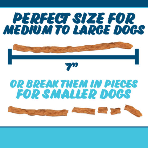Texas Pet Company Chicken Jerky Sticks Slides Size