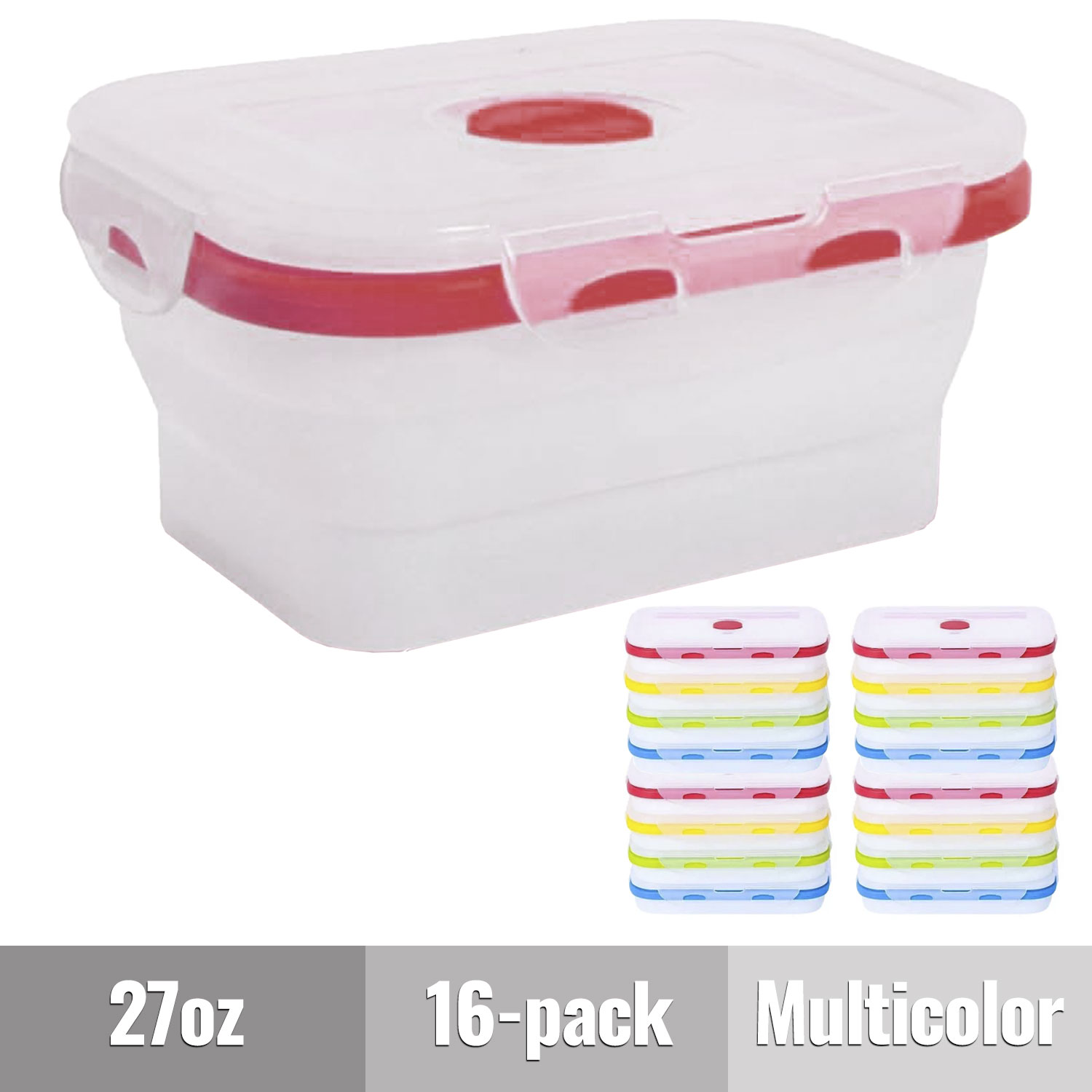Dog Meal Prep Collapsible Silicone Food-Safe Storage Containers - Medium Dog - 27oz 8 Dog Meal Prep Collapsible Silicone Food-Safe Storage Containers - Medium Dog - 27oz - Image 8