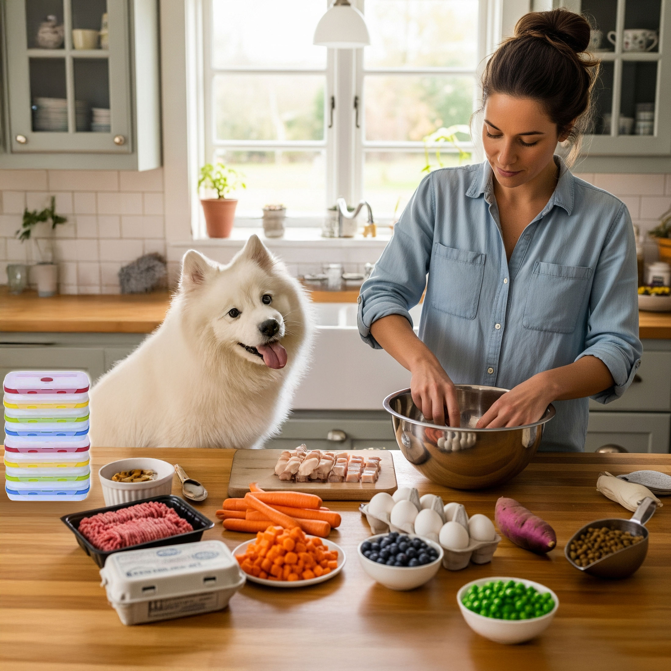 Dog Meal Prep Collapsible Silicone Food-Safe Storage Containers - Medium Dog - 27oz 3 Dog Meal Prep Collapsible Silicone Food-Safe Storage Containers - Medium Dog - 27oz - Image 3