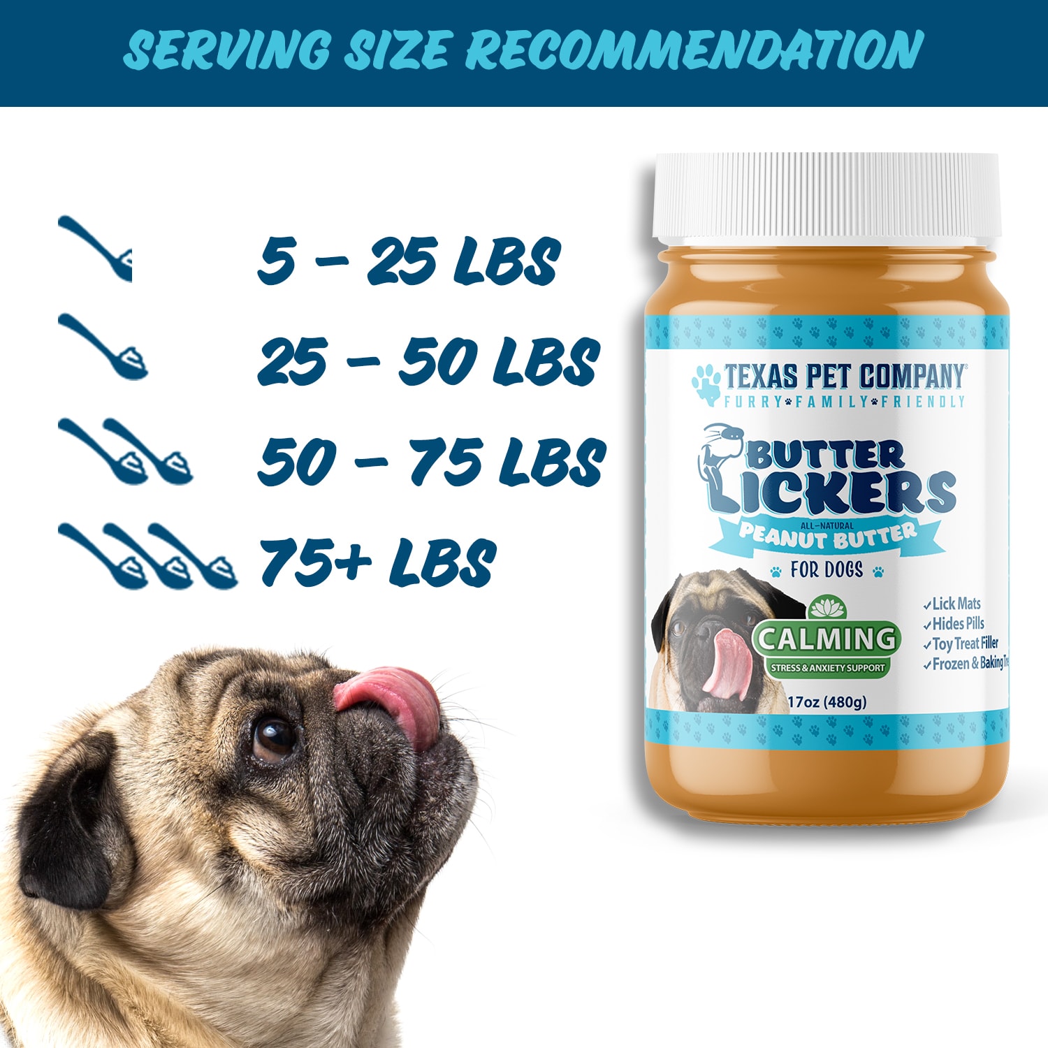 Butter Lickers Peanut Butter For Dogs – Calming – Texas Pet Company