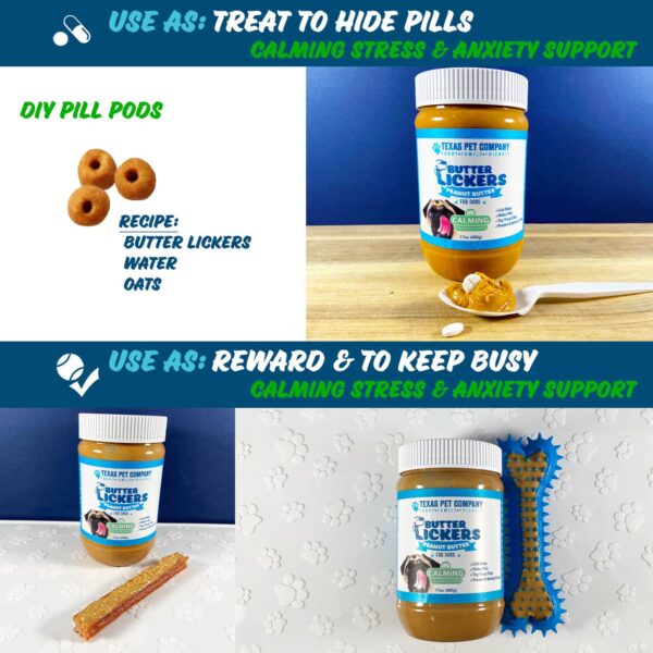 Dog Peanut Butter Butter-Lickers-Calming-Peanut-Butter-For-Dogs-Use-Pills-and-Reward