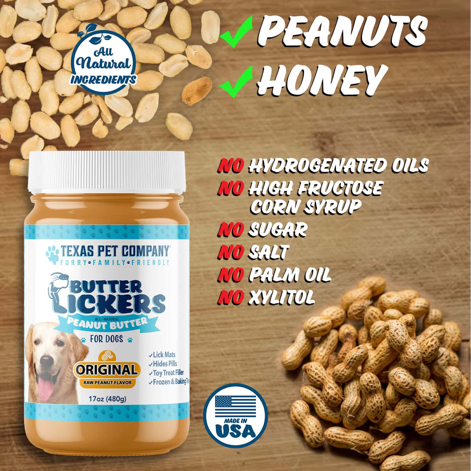 Butter Lickers Peanut Butter For Dogs – Original Raw Peanut Butter