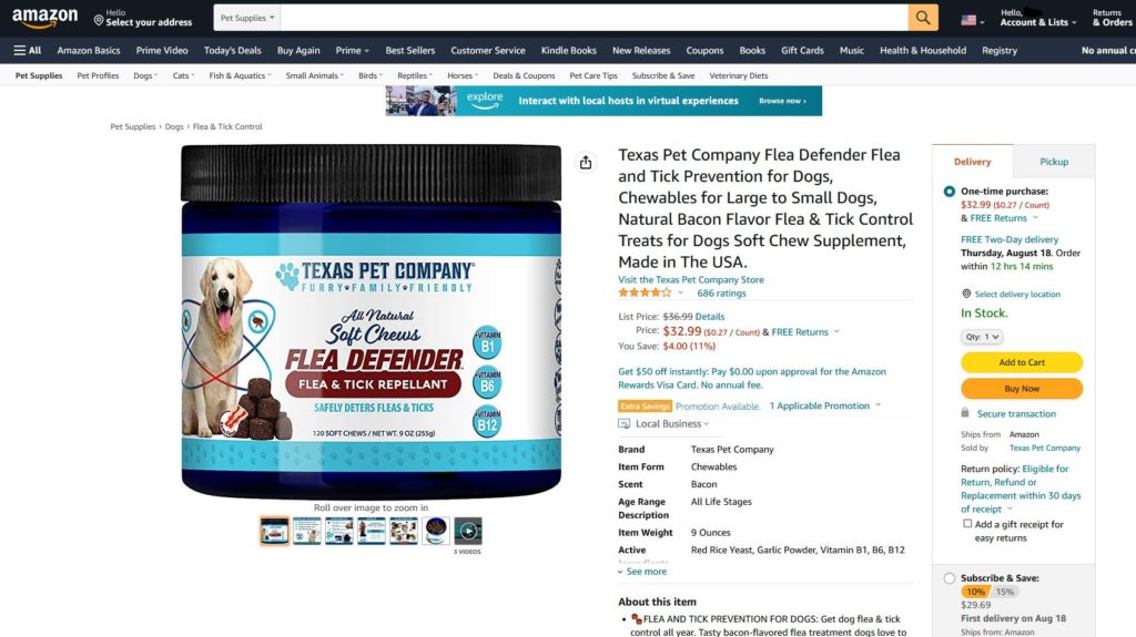 Flea Defender Flea and Tick Prevention Buy On Amazon