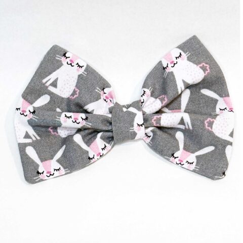Dog Bowtie Easter Bunny Grey