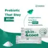 skin & coat dog supplement package with text and images