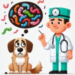 image of a dog and veterinarian for the deworming of dogs
