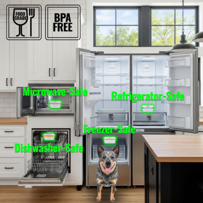Dog Meal Prep Collapsible Silicone Food-Safe Storage Containers - Medium Dog - 27oz - Image 5