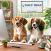 Texas Pet Company Logo Sign Dogs on Computer