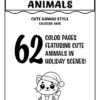 62 page Christmas Animals: Coloring Book For Kids