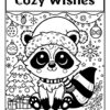 Christmas Animals: Coloring Book For Kids Raccoon