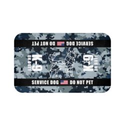 K-9 Military Service Dog Travel Mat - K-9 On Duty Portable Comfort Pet Bed Mat - AQUA Awareness & Safety Warning