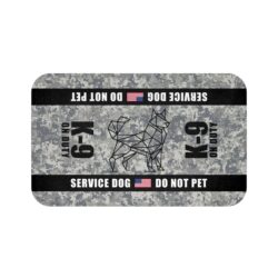K-9 Military Service Dog Travel Mat - K-9 On Duty Portable Comfort Pet Bed Mat - UCP Awareness & Safety Warning
