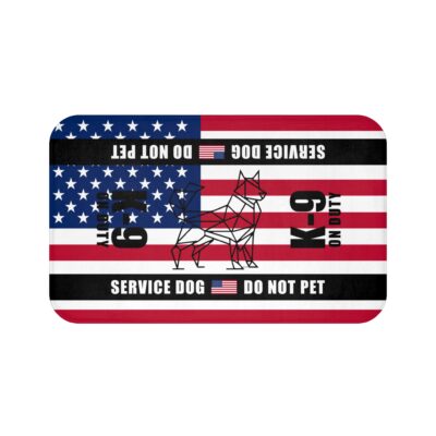 K-9 Military Service Dog Travel Mat - K-9 On Duty Portable Comfort Pet Bed Mat - USA Awareness & Safety Warning