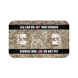 K-9 Military Service Dog Travel Mat - K-9 On Duty Portable Comfort Pet Bed Mat - SEAL Awareness & Safety Warning