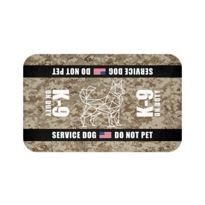 K-9 Military Service Dog Travel Mat - K-9 On Duty Portable Comfort Pet Bed Mat - SEAL Awareness & Safety Warning