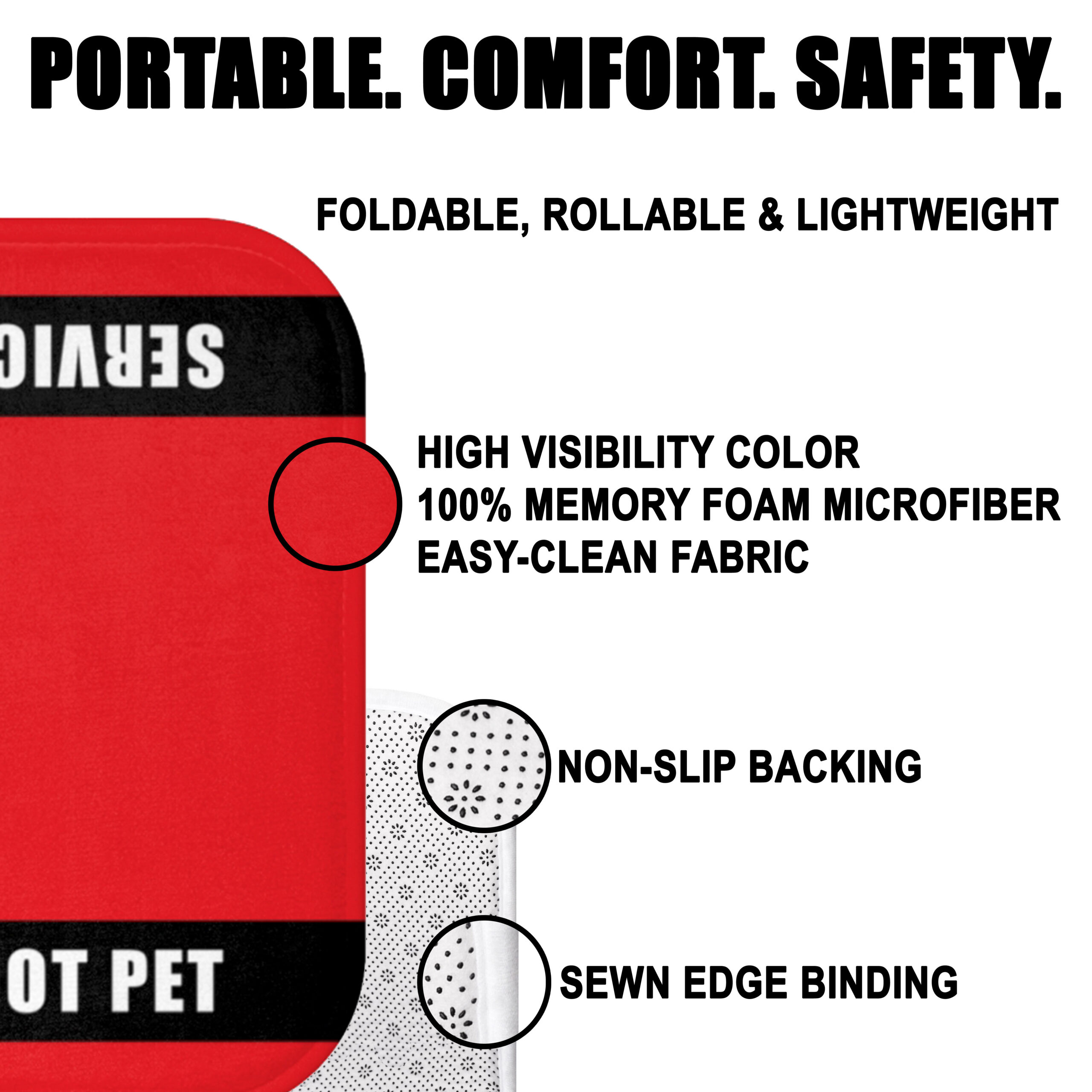 Service Dog Settle Mats & Portable Travel Beds Material Make Up