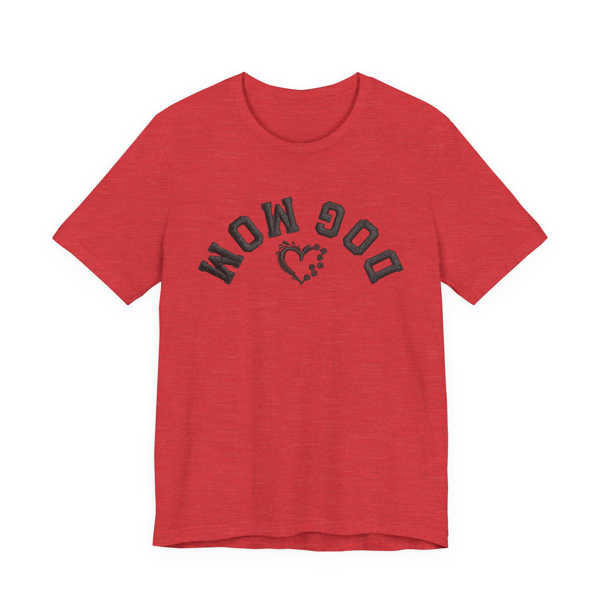 Dog Mom Upside-down Backwards Embroidery Heart T-Shirt 1 Dog Mom Upside-down Backwards Embroidery Heart T-Shirt