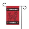 Service Dog Lives Here Garden Flag With Red Medical Alert - Image 2