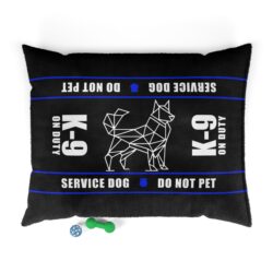 K-9 Working Service Dog Pet Bed with "Service Dog * Do Not Pet" Thin Blue Line Design