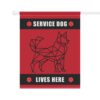 Service Dog Lives Here Garden Flag With Red Medical Alert - Image 6