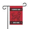 Service Dog Lives Here Garden Flag With Red Medical Alert