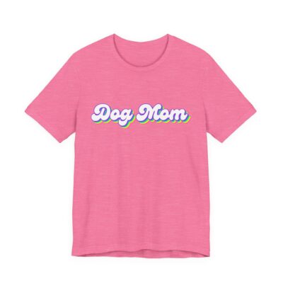 Dog Mom Retro Rainbow Script T-Shirt