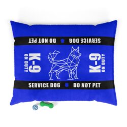 K-9 Working Service Dog Pet Bed with "Service Dog * Do Not Pet" Thin Blue Line Design - Blue
