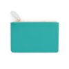 Mini Clutch Purse Zipper Pouch - "Dog Mom" Upside-down Backwards Teal - Image 2