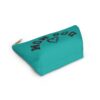 Accessory Pouch Zippered T‑Bottom Bag - “Dog Mom” Upside-down Backwards Teal - Image 4