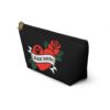 Accessory Pouch Zippered T‑Bottom Bag – “Dog Mom” Heart & Rose Paw Print - Image 3