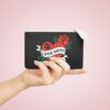 Mini Clutch Purse Zipper Pouch - "Dog Mom" Heart & Rose Paw Print - Image 4