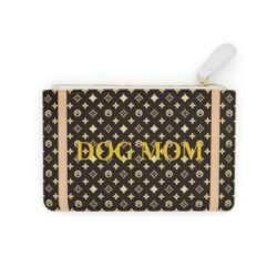 Mini Clutch Purse Zipper Pouch - "Dog Mom" Louis Pet-ton Luxury Designer-Inspired