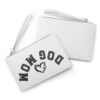 Clutch Purse Zipper Pouch – “Dog Mom” Upside-down Backwards White - Image 3