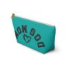 Accessory Pouch Zippered T‑Bottom Bag - “Dog Mom” Upside-down Backwards Teal - Image 3