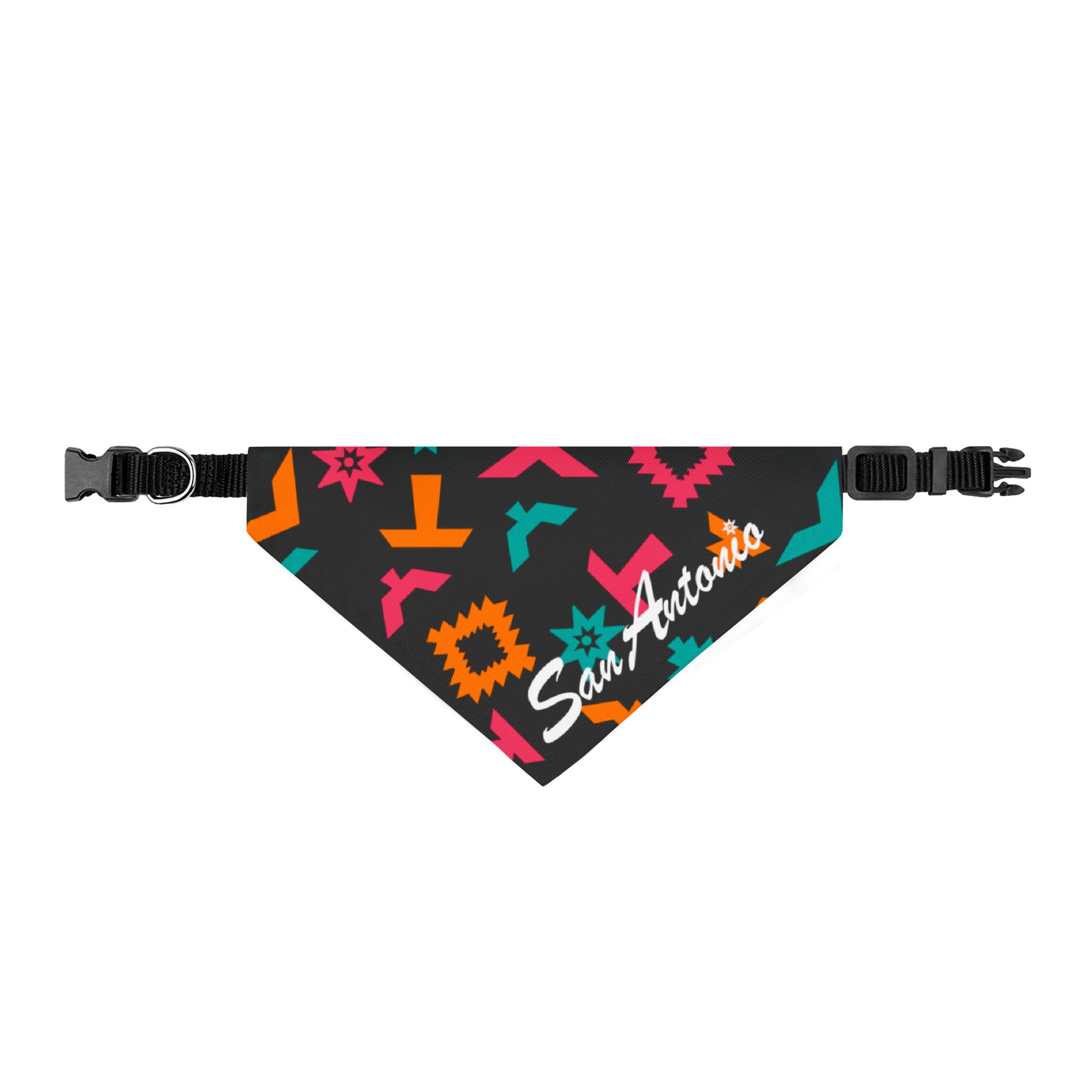 San Antonio Fiesta Basketball Pattern Clip-on Pet Bandana 2 San Antonio Fiesta Basketball Pattern Clip-on Pet Bandana - Image 2
