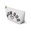 Accessory Pouch Zippered T‑Bottom Bag - “Dog Mom” Upside-down Backwards White - Image 3