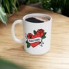 Dog Dad Retro Heart Tattoo Rose Paw Print Ceramic Mug Coffee Cup (11oz & 15oz) - Image 5