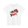 Dog Dad Retro Heart Tattoo Rose Paw Print T-Shirt - Image 3