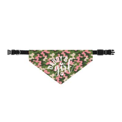 “Daddy’s Girl” Pink & Green Military Camo Print Clip-On Pet Bandana