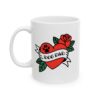 Dog Dad Retro Heart Tattoo Rose Paw Print Ceramic Mug Coffee Cup (11oz & 15oz) - Image 4