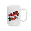 Dog Dad Retro Heart Tattoo Rose Paw Print Ceramic Mug Coffee Cup (11oz & 15oz) - Image 8