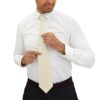Dog Gold Paw Print Pattern Necktie - Image 3