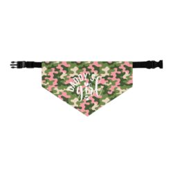 Camo "Daddy’s Girl" Pet Bandana Collar - Pink & Green Dog Accessory