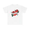 Dog Dad Retro Heart Tattoo Rose Paw Print T-Shirt