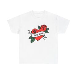 Dog Dad Retro Heart Tattoo Rose Paw Print T-Shirt